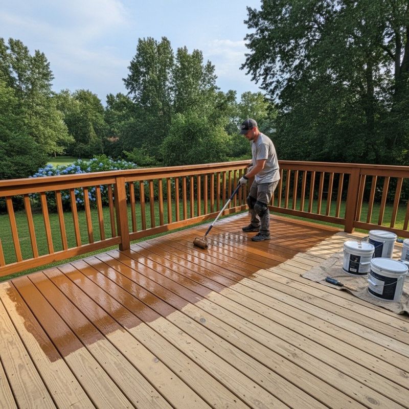 Deck Rail Staining