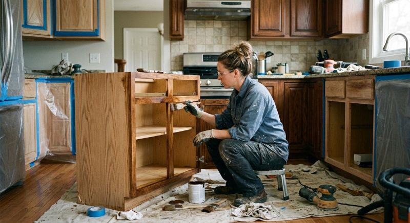 Wood Cabinet Staining in Lafayette, IN